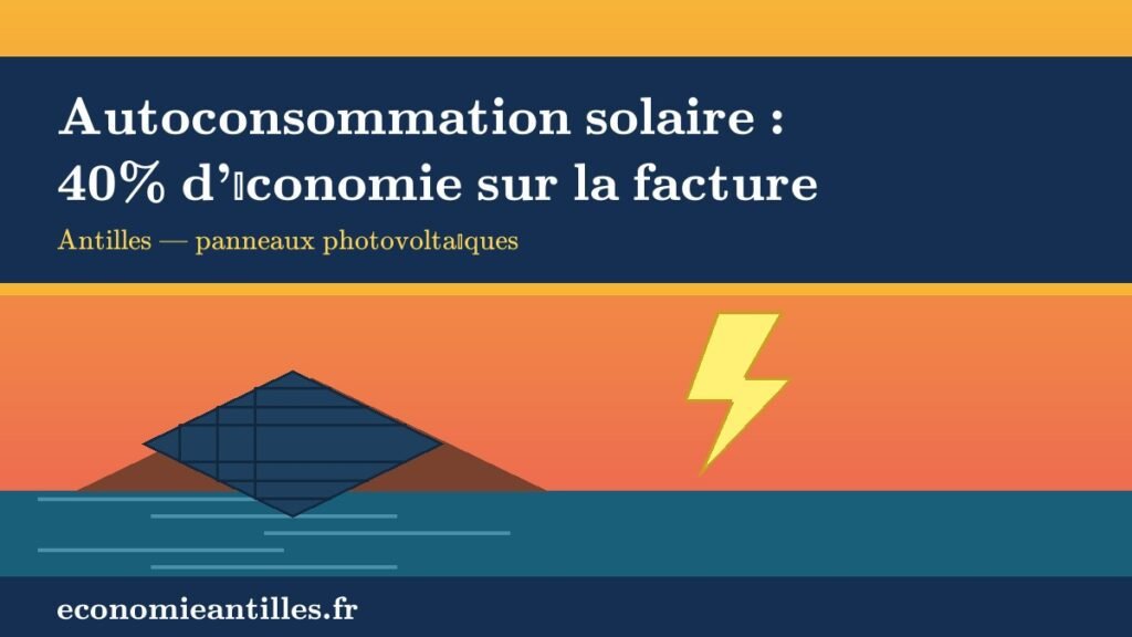 autoconsommation solaire : panneaux photovoltaïques sur toiture aux Antilles, économies de 40% sur la facture d'électricité
